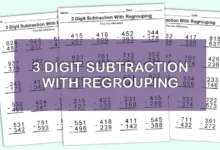 3 Digit Subtraction With Regrouping